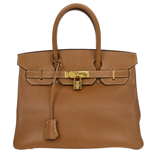 Hermes Gold Courchevel Birkin 30 Handbag