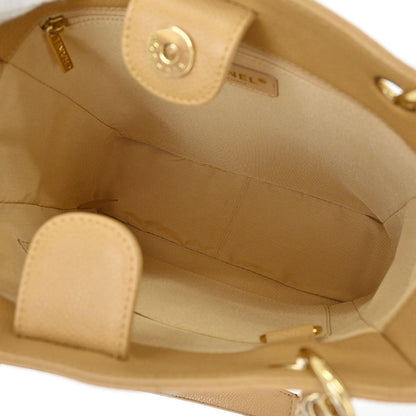 Chanel Beige Calfskin Petite Shopping Tote PST Chain Handbag