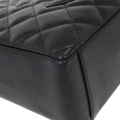 Chanel Black Calfskin Petite Shopping Tote PST Chain Handbag