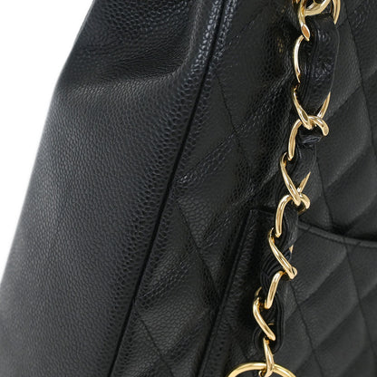 Chanel Black Calfskin Petite Shopping Tote PST Chain Handbag
