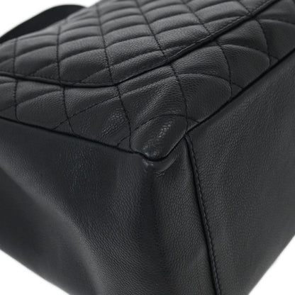 Chanel Black Calfskin Grand Shopping Tote GST Chain Handbag