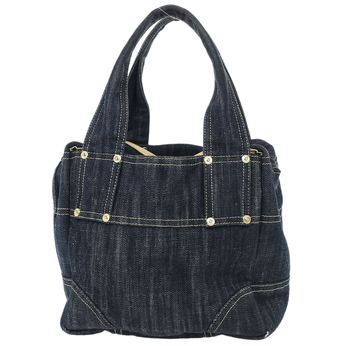 Chanel Navy Sparkling Denim Tote Handbag