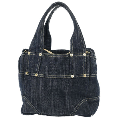 Chanel Navy Sparkling Denim Tote Handbag