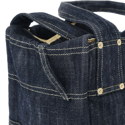 Chanel Navy Sparkling Denim Tote Handbag