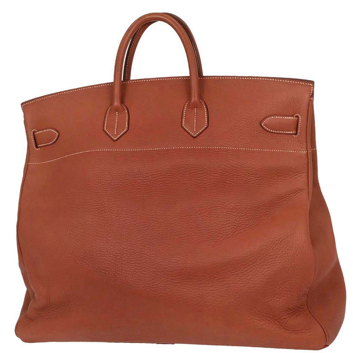 Hermes Brique Togo Haut a Courroies 50 Handbag