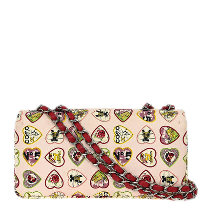 Chanel 2005-2006 Pink Canvas Valentine Chain Shoulder Bag