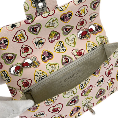 Chanel 2005-2006 Pink Canvas Valentine Chain Shoulder Bag