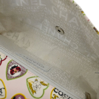 Chanel 2005-2006 Pink Canvas Valentine Chain Shoulder Bag