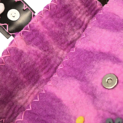 Fendi Purple Wool Floral Baguette Handbag