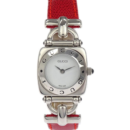 Gucci * 6300L Horsebit Quartz Watch SS Lizard