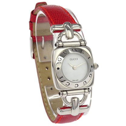 Gucci * 6300L Horsebit Quartz Watch SS Lizard