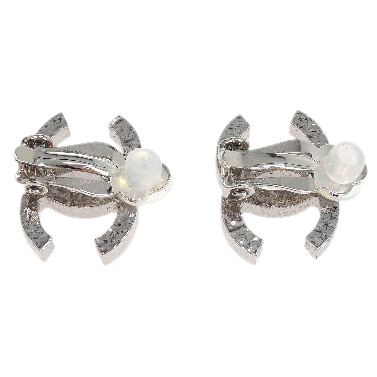 Chanel Silver CC Earrings Clip-On 04A