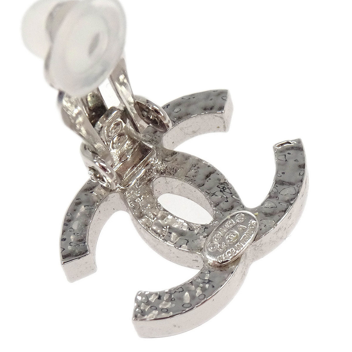 Chanel Silver CC Earrings Clip-On 04A
