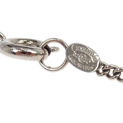 Chanel CC Chain Necklace Silver Pink 02C