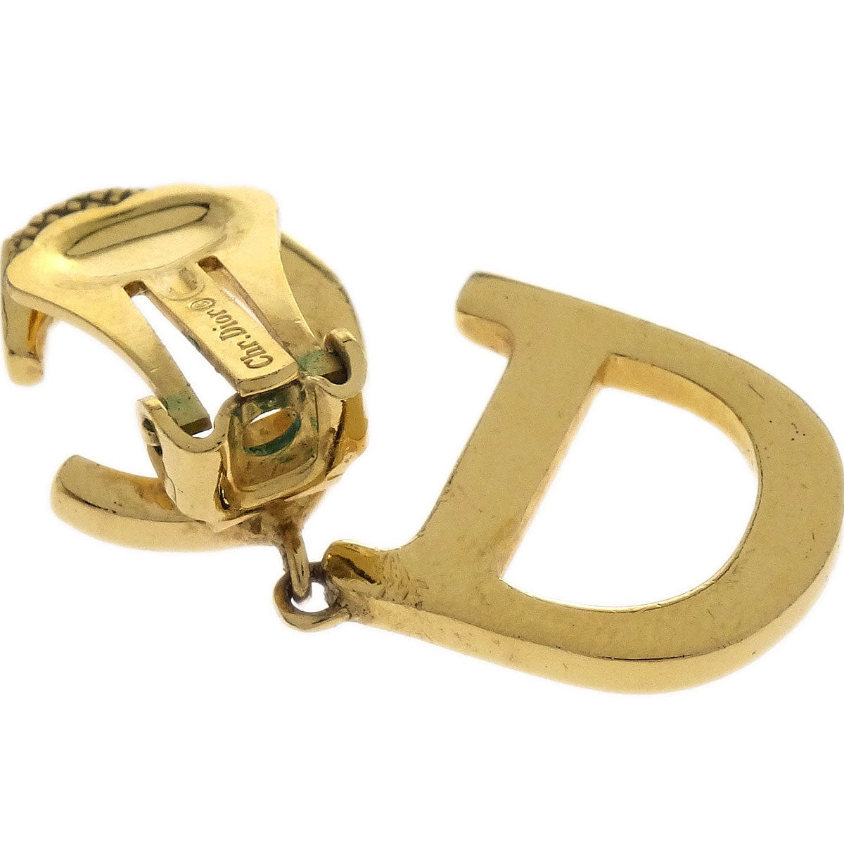 Christian Dior Earrings Clip-On Dangle Gold
