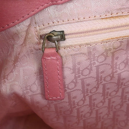 Christian Dior Pink Leather Embroidered Flower Tote Handbag
