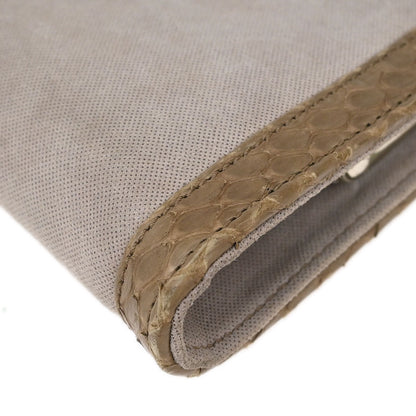 Loewe * Beige Suede Python Handbag