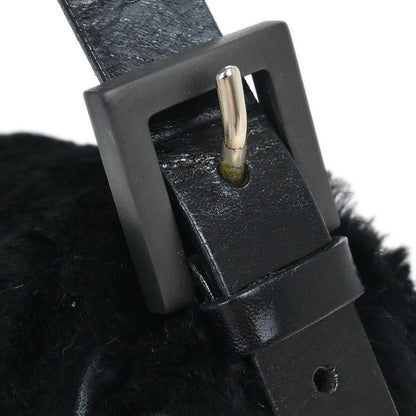 Fendi * Black Lapin Fur Baguette Handbag