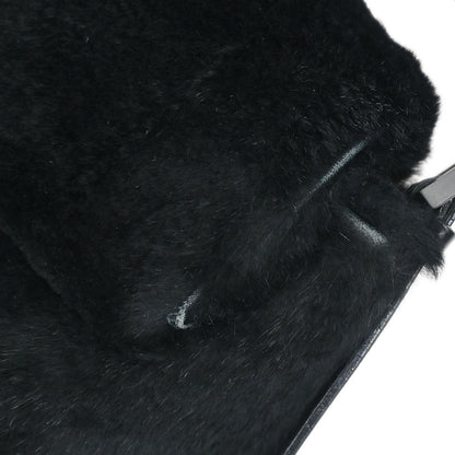 Fendi * Black Lapin Fur Baguette Handbag