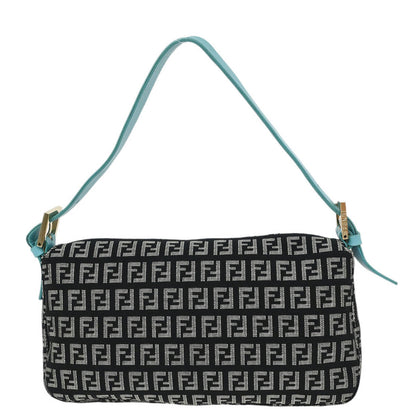 Fendi Black Zucchino Baguette Handbag