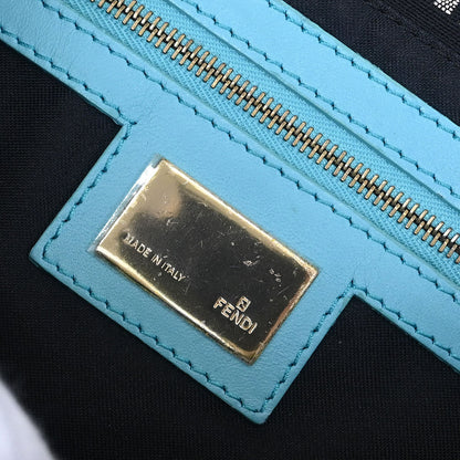 Fendi Black Zucchino Baguette Handbag