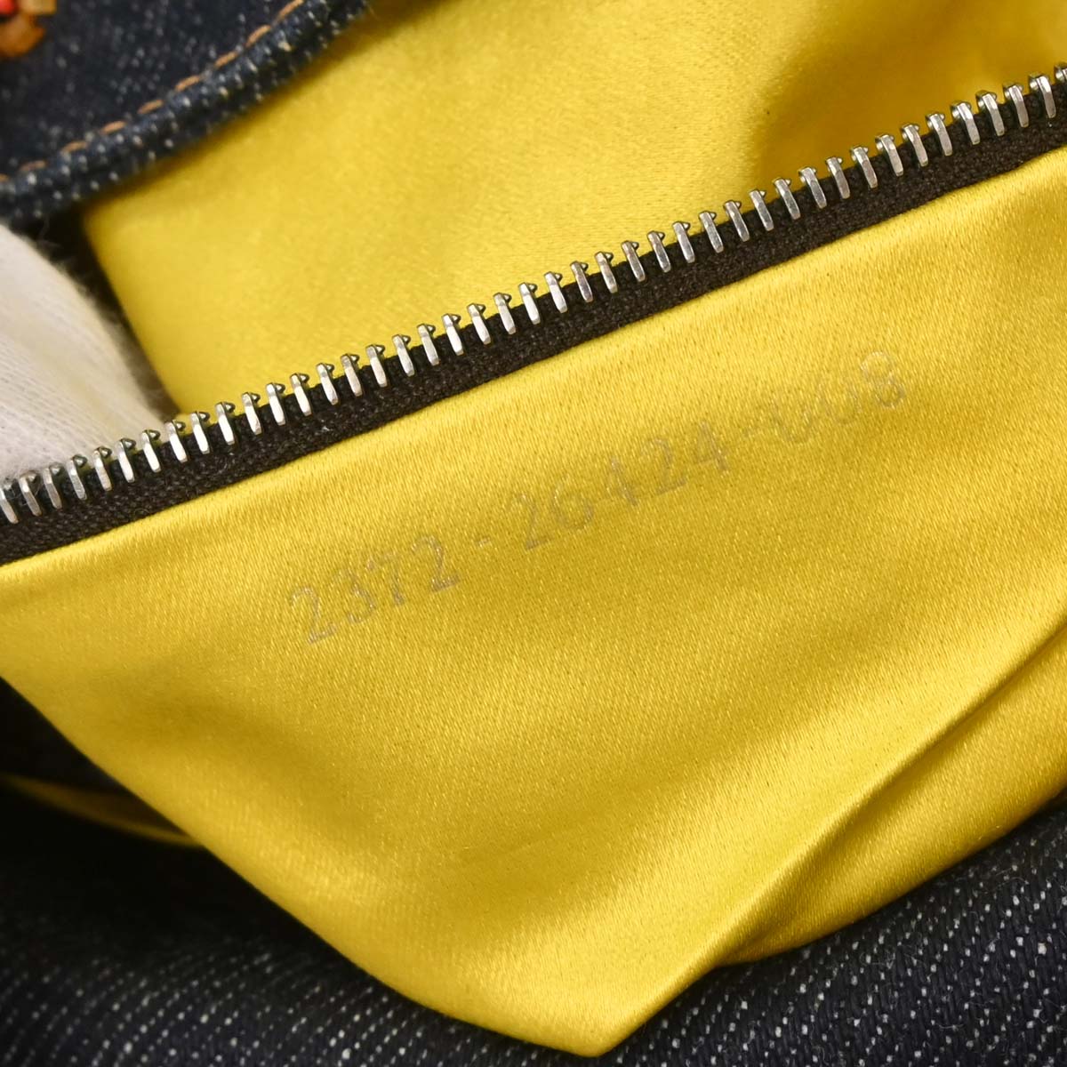 Fendi Blue Denim Beaded Baguette Handbag