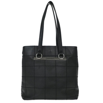 Chanel 2005-2006 Black Calfskin Choco Bar Tote Handbag