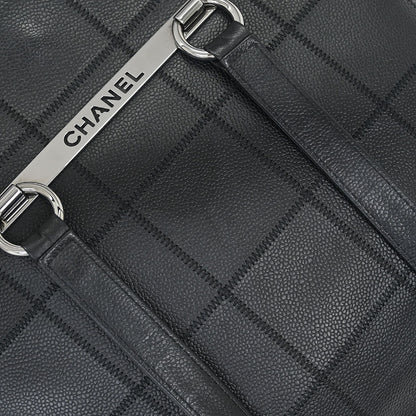 Chanel 2005-2006 Black Calfskin Choco Bar Tote Handbag