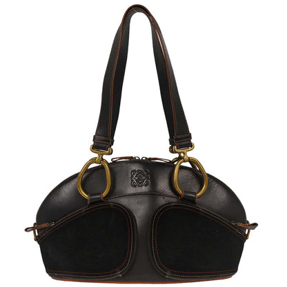 Loewe Black Leather Suede Handbag