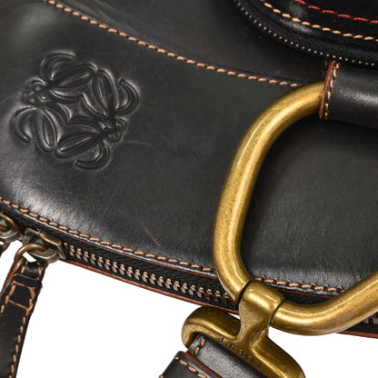 Loewe Black Leather Suede Handbag