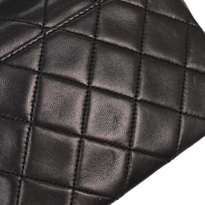 Chanel 1989-1991 Black Lambskin Turnlock Full Flap Chain Shoulder Bag