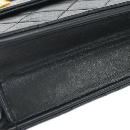 Chanel 1989-1991 Black Lambskin 2way Shoulder Handbag