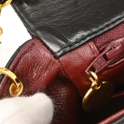 Chanel 1989-1991 Black Lambskin Classic Square Flap Shoulder Bag