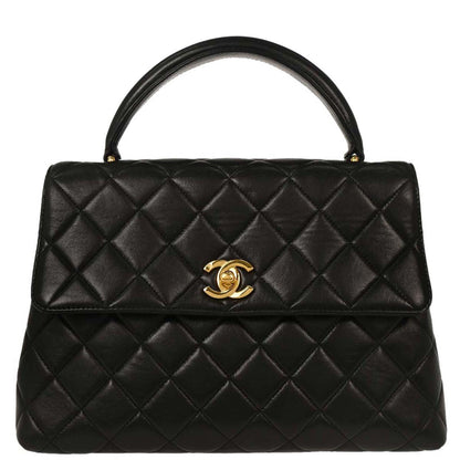 Chanel 1996-1997 Black Lambskin Kelly Handbag