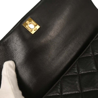 Chanel 1996-1997 Black Lambskin Kelly Handbag