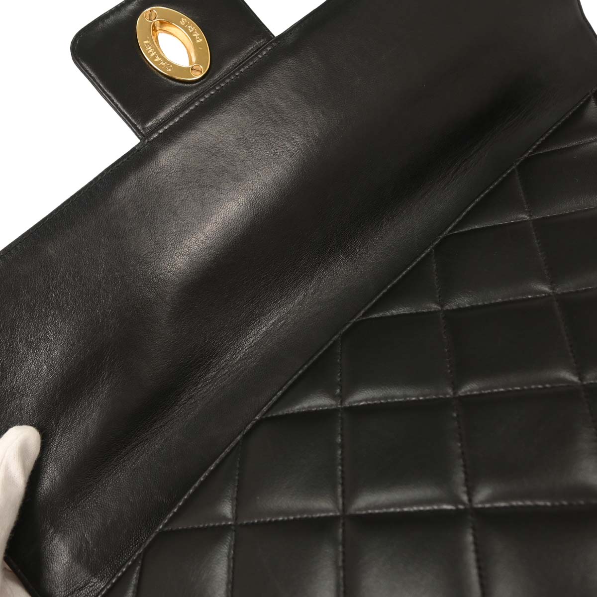 Chanel 1996-1997 Black Lambskin Business Briefcase Handbag