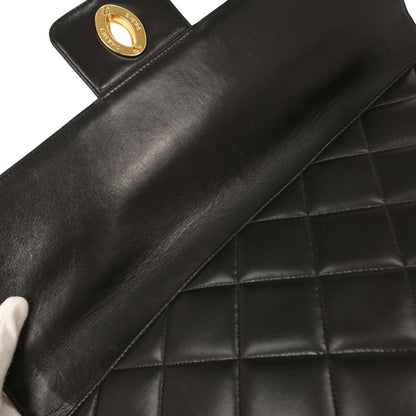 Chanel 1996-1997 Black Lambskin Business Briefcase Handbag
