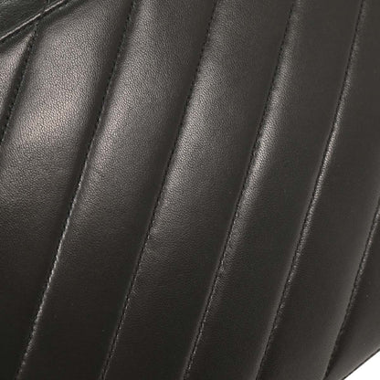 Chanel 1991-1994 Black Lambskin Kelly 2way Shoulder Handbag