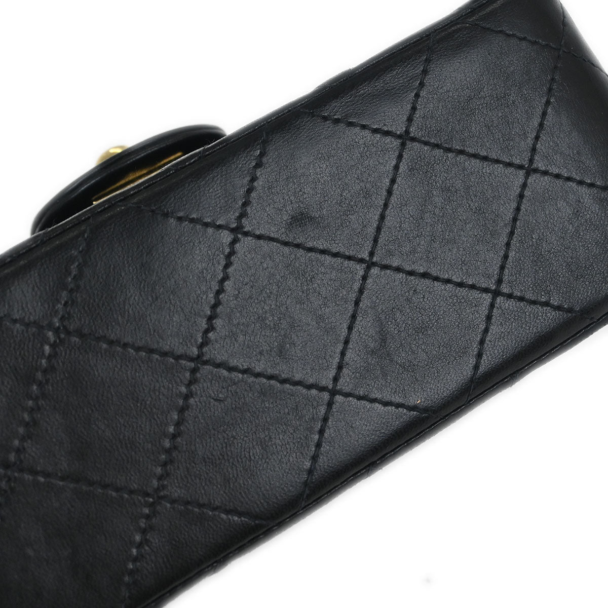 Chanel 2002-2003 Black Lambskin Mini Classic Square Flap Shoulder Bag