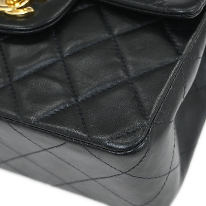 Chanel 2002-2003 Black Lambskin Mini Classic Square Flap Shoulder Bag