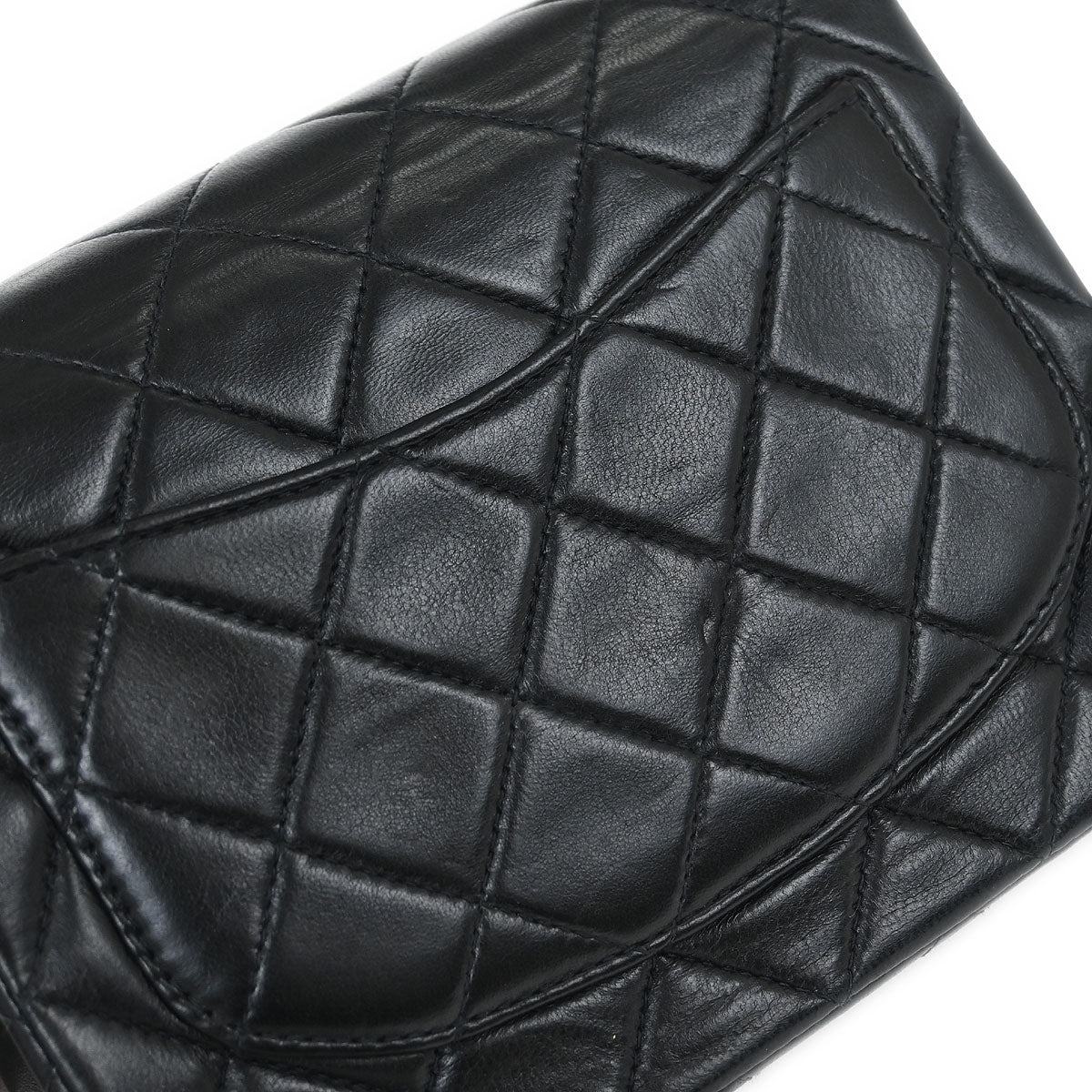 Chanel 2002-2003 Black Lambskin Mini Classic Square Flap Shoulder Bag