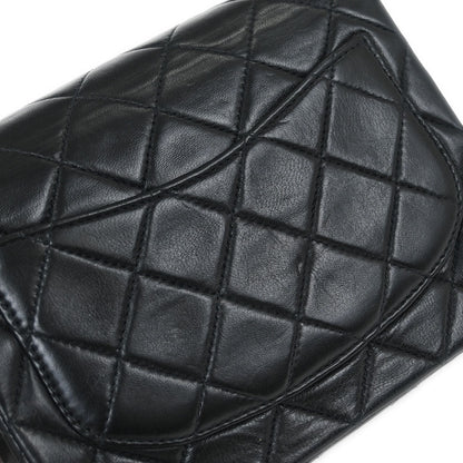 Chanel 2002-2003 Black Lambskin Mini Classic Square Flap Shoulder Bag