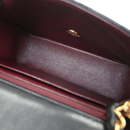 Chanel 2002-2003 Black Lambskin Mini Classic Square Flap Shoulder Bag