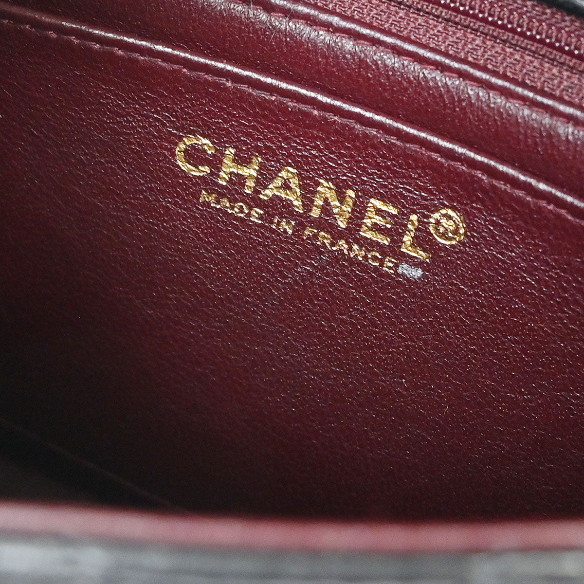 Chanel 2002-2003 Black Lambskin Mini Classic Square Flap Shoulder Bag