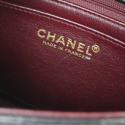 Chanel 2002-2003 Black Lambskin Mini Classic Square Flap Shoulder Bag