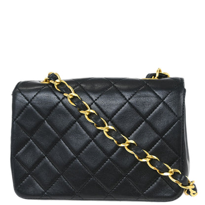 Chanel 1989-1991 Black Lambskin Shoulder Bag