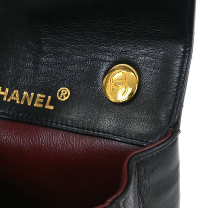 Chanel 1989-1991 Black Lambskin Shoulder Bag