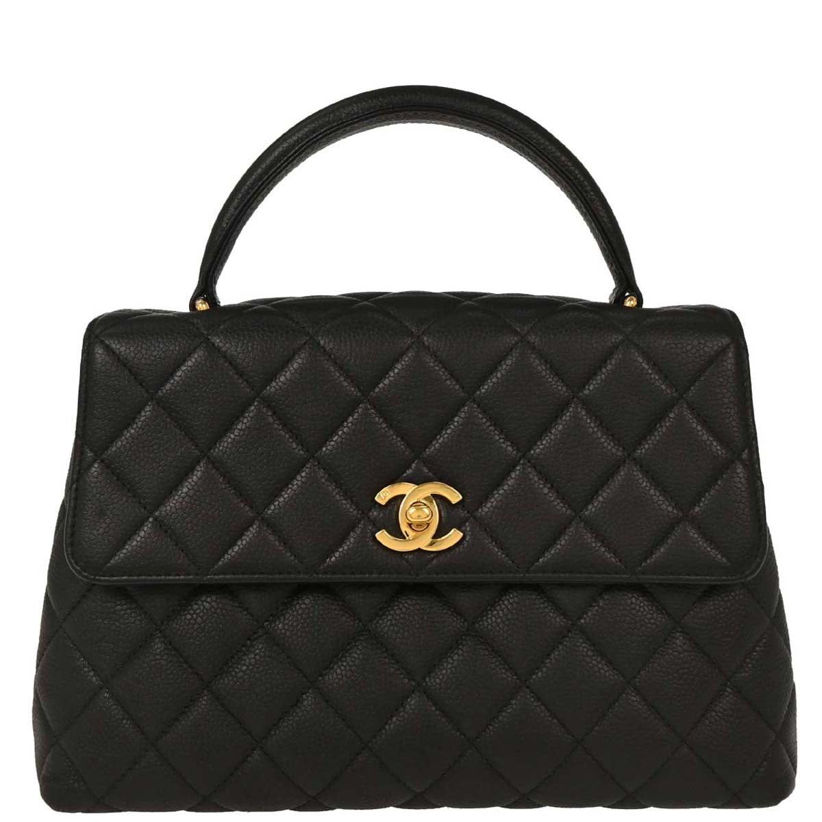Chanel 1996-1997 Black Caviar Kelly Handbag