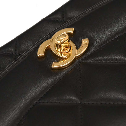 Chanel 1996-1997 Black Lambskin Small Diana Shoulder Bag