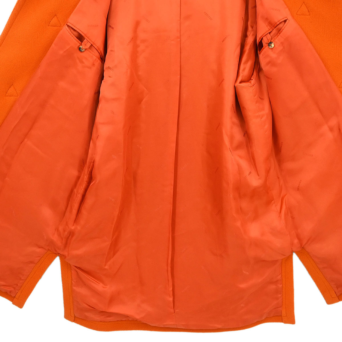Hermes Duffel Coat Orange #52